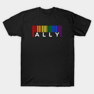 LGBT Rainbow Pride Flag Barcode Ally T-Shirt